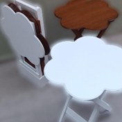 Resim Çanta Zigon Sehpa Papatya Dörtlü Model Ahşap Mdf Ceviz ve Beyaz Renk Uyumu El Yapımı 