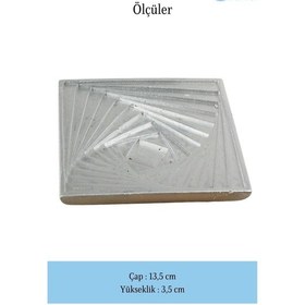 Resim Dekoratif Kase Takı Kutusu Yüzük Kolye Kutusu Mum Tabağı Takı Organizer Model 3 - Gümüş 