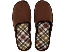 Resim Twigy Ekose Erkek Ev Terliği Kahverengi 41/46 