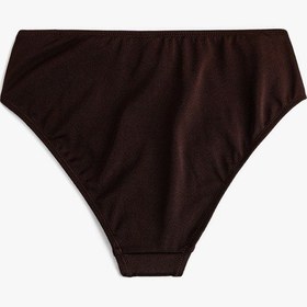 Resim Koton Aksesuar Detaylı Parlak Yüksek Bel Toparlayıcı Bikini Altı Kahverengi 5sak00250mm Kahve 
