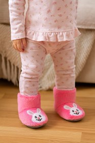 Resim pufien Çocuk Panduf, Bebek Ev Botu, Hayvan Desenli Sevimli Nakışlı Bebek Panduf 