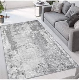 Resim Rovigo Dijital Baskı Yıkanabilir Kaymaz Taban Salon Halısı RVG1063, Gri, 80 x 300 