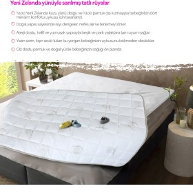 Resim Huggy %100 Yeni Zelenda Kuzu Yünü %100 Pamuk Kumaş 75X125 Bebek Yorganı 