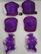 Resim Çocuk Koruyucu Set Dizlik Dirseklik Bileklik 6 Parça Paten Scooter Bisiklet Kaykay Koruyucu Mor Renk 