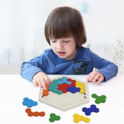 Resim Çocuklar için 3D Ahşap Hexagonal Bulmacalar, Eğitici Oyuncaklar Olarak Tasarlandı. Bu Tangram Oyunları Beyin IQ'sunu Test Etmek için Mükemmel ve Noel ve Tatiller için Harika Hediyeler. 