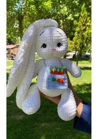 Resim Amigurimi Uyku Arkadaşı Tavşan Beyaz - Krem 