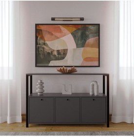 Resim Cepa 3 Kapaklı Raflı Metal Ayaklı Konsol Antrasit Antrasit 