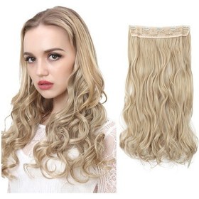 Resim 130 Gram Tek Parça Beş Kartlı Saç Uzatma Kadın Peruk Uzun Kıvırcık Saç Peruk Seti 