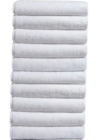 Resim 10 Lu El Yüz Otel Havlusu 50x90 Cm Beyaz 20/2 Ring 250 Gr Beyaz 