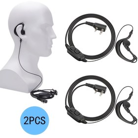 Resim 2 adet G-şekilli Walkie Talkie Kulaklık Mikrofonlu BaoFeng Radyo Retevis Kulaklık Baofeng UV-5R BF-888S Arcshell Retevis H-777 RT21 RT22 Kenwood 2 Yönlü Radyo için 