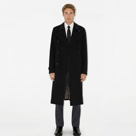 Resim Burberry Long Kensington Heritage Erkek Siyah Trençkot 