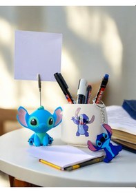 Resim Stitch Sevimli Koala Fotoğraf Not Tutacağı-kalemlik-anahtarlık Seti Hediyelik Tutucu Renkli 