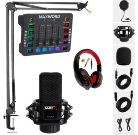 Resim Midex Arcade Pack-3 Medley Ses Kartı ve MX-2020 Mikrofon Gaming Canlı Yayın Stüdyo Seti 
