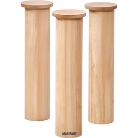 Resim Masifart Flos 3 Lü Sütun Ayak Cilasız Ham Ahşap 