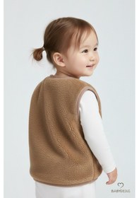 Resim Babyden's Welsoft Kız Bebek Çocuk Çıtçıtlı Yelek Yumuşak Dokulu,ayıcık Armalı,peluş Bebek Yeleği Kahverengi 