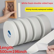 Resim 1 Rulo Yüksek Viskozite Çift Taraflı Köpük Bant, 500cm/196.85inç - Fotoğraf Çerçeveleri ve Posterler için İdeal, Ahşap, Plastik, Cam, Metal, Taş'a Güçlü Tutuş - PE Malzeme, Sıkıntı ve Sızdırmayı Önler, Ev ve Ofis Kullanımı için Mükemmel 