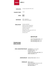 Resim Teka GFG2 SS Gömülebilir Aspiratör 40446753 