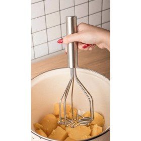 Resim Feyza Design Paslanmaz Çelik Patates Ezici, Dayanıklı ve Pratik Püre Yapıcı Aparat 