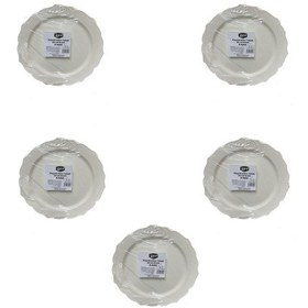 Resim Mika Plastik Parti Davet Sunum Servis Sert Mika Tabak - 26 Cm. - Krem - 6 Adetlik 5 Paket 