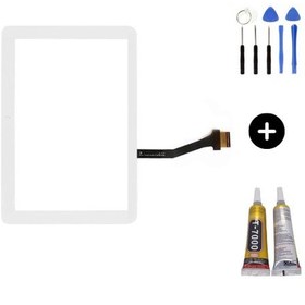 Resim Samsung Galaxy Tab 4 Sm-t531 Uyumlu A Kalite Dokunmatik Beyaz + Montaj Seti 