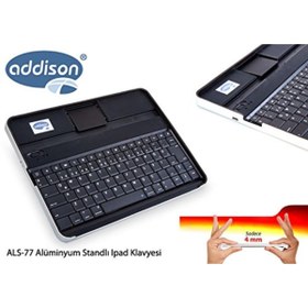 Resim Marka: Addison Als-77 Siyah Bluetooth Tablet Pc + Ipad Alüminyum Q Multimedia Kablosuz Klavye Kateg 