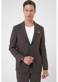 Resim Efor Comfort Fit Mono Yaka Torba Cep Casual Toprak Ceket C 707 Toprak 