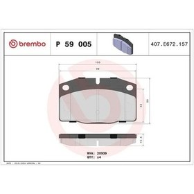 Resim Brembo P59005 On Fren Balatasi 1605463 1605485 1605496 