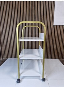 Resim Beyaz Raflı Gold Detay Etejer 