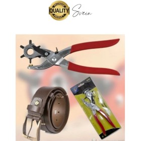 Resim Svein 6 Uçlu Kemer ve Deri Delme Delici Aleti Ergonomik Saplı Metal Çelik Delgeç Hızlı Pratik Kolay Zımba 