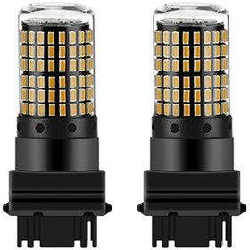 Resim Dianziye 3156 T25 Sarı Oto Led Fren Lambası - 3014 144smd 12v 24w 1500lm Ip68 Kodlama Olmadan 2 Adet Kutulu 