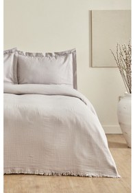 Resim Karaca Home Minel Müslin Çift Kişilik Pike Yatak Örtüsü Seti Buz Gri 200.22.04.0299 Gri 