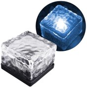 Resim Powermaster Solar Güneş Enerjili Ledli Mavi Tuğla Taş Görünümlü Zemin Duvar Dekorasyon Bahçe Aydınlatması Dekoratif 