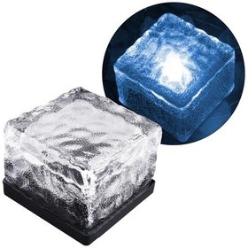 Resim Powermaster Solar Güneş Enerjili Ledli Mavi Tuğla Taş Görünümlü Zemin Duvar Dekorasyon Bahçe Aydınlatması Dekoratif 