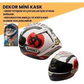 Resim Gear5 Dekor Mini Kask Beyaz Kırmızı Siyah Grafik Kd9 