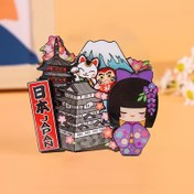 Resim Japon Manzaralı 3D Buzdolabı Mıknatısı - Fuji Dağı, Kiraz Çiçekleri ve Kimono Kız Tasarımı - Ahşap Reçine Yapımı Dekorasyon & Yaratıcı Seyahat Hatırası Hediye, Buzdolabı Mıknatısları 