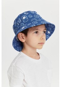 Resim Benitto Kids Erkek Çocuk Desenli Bucket Şapka 7007-lacivert 