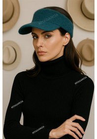 Resim Peluş Vizör Kışlık Şapkası Petrol Mavisi 