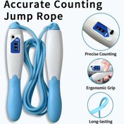 Resim 1 adet Ayarlanabilir Uzunluklu Mekanik Atlama İpi ve Sayısal Sayıcı - Ergonomik Kaymaz Tutuş, Kardio Antrenmanı için Hassas Sayım, Fitness Eğitimi - Pembe/Mavi, Spor Salonu Ekipmanları | Kullanıcı Dostu Tasarım | Dayanıklı Yapı 