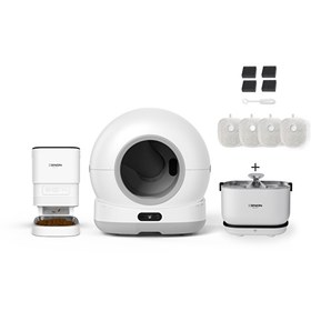 Resim Xenon Smart Akıllı Kamerasız Kedi Tuvaleti Çelik Kaseli Mama Kabı Akıllı Su Pınarı ve Filtre 4'lü Pet Seti 