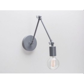 Resim Riolight Retro,vintage,modern Gri Üç Mafsallı 1xe27 Duylu Metal Duvar Aplik Gri 