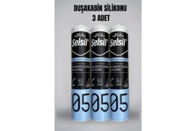 Resim Selsil 3 Adet Duşakabin Silikonu, Suya Neme Küfe Dayanıklı Sızdırmazlık 