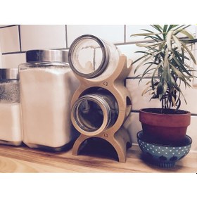 Resim Opencart İstiflenebilir Mason Kavanoz Tutucu Sadece Plastik Aparattır 