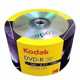 Resim Kodak DVD-R 4,7GB 120min 16X 50 li Shrink 