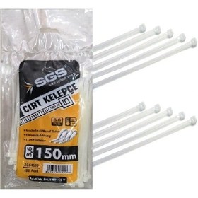 Resim Sgs Cırt Kelepçe 3,6 X 150 Mm Beyaz 