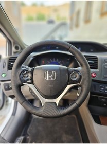 Resim Honda Civic Fb7 Araca Özel Direksiyon Kılıfı Soft Nokta Düz Mavi İp 