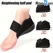 Resim 1 Çift RooRuns Topuk Pedleri - Ayarlanabilir Bantlı Kaymaz Yarım Ped Tabanlıklar, Kemer ve Topuk Desteği için Ergonomik Ayak, Basınç ve Dengeyi Azaltır, Kemer Desteği, Uyumlu Tasarım 