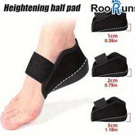 Resim 1 Çift RooRuns Topuk Pedleri - Ayarlanabilir Bantlı Kaymaz Yarım Ped Tabanlıklar, Kemer ve Topuk Desteği için Ergonomik Ayak, Basınç ve Dengeyi Azaltır, Kemer Desteği, Uyumlu Tasarım 