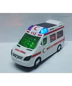 Resim Can Ali Toys Sesli 3D Işıklı Ambulans Çocuklar İçin Eğlenceli Oyun Aracı 21,5x11x9,5 cm 