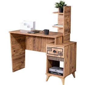 Resim Setaymobilya Bilgisayar Masası, Atlantik Kitaplıklı Çalışma Masası Ceviz 