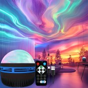 Resim 1 adet YETHKE Kuzey Işıkları LED Atmosfer Projeksiyon Lambası - Çok Renkli Galaksi Yıldız ve Su Dalga Projektörü Uzaktan Kumandalı, Parti, Doğum Günü, Anneler Günü, Babalar Günü Hediyeleri için USB ile Çalışan Gece Lambası | Şık Modern Tasarım | Plastik Yapılı, Yatak Odası için Galaksi Projektör 